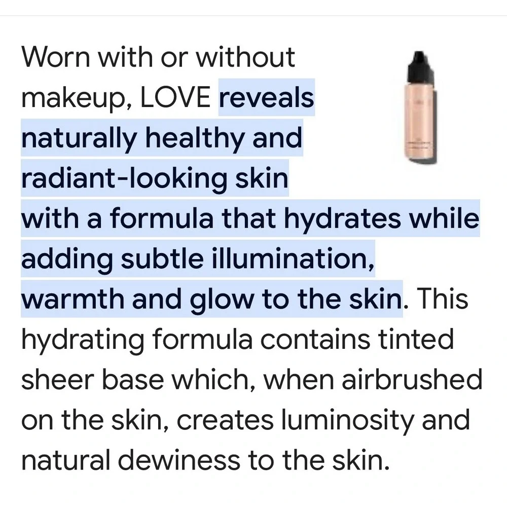 Luminess Air LOVE Illuminating Airbrush Makeup .25oz-NEW - Semi Sealed